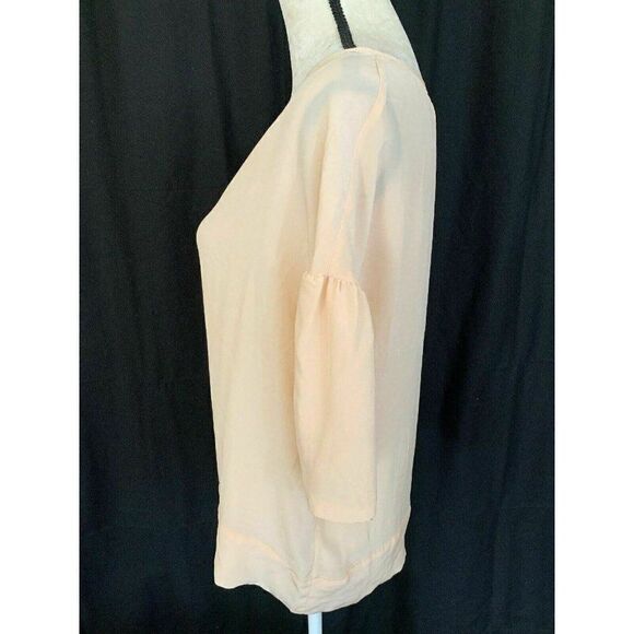 Zara Womens Solid Light Pink Long Sleeve Sheer Top Small - Picture 3 of 7